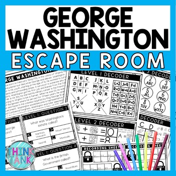 George Washington Escape Room - Task Cards - Reading Comprehension
