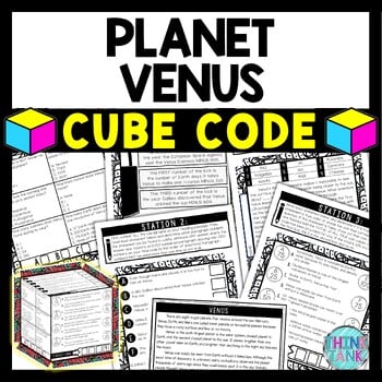 Planet Venus Cube Stations - Reading Comprehension Activity - Solar System