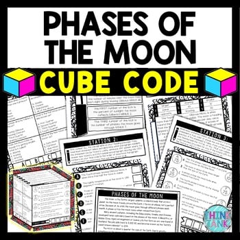 Moon Phases Cube Stations - Reading Comprehension Activity - Earth Science