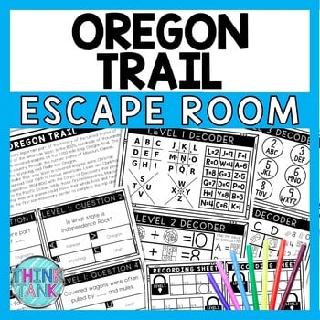 Oregon Trail Escape Room - Task Cards - Reading Comprehension