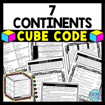 Continents Cube Stations - Reading Comprehension Activity - World Geography