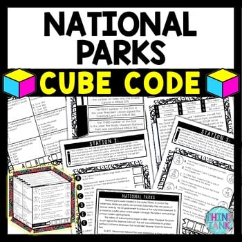 National Parks Cube Stations - Reading Comprehension Activity - U.S. Geography