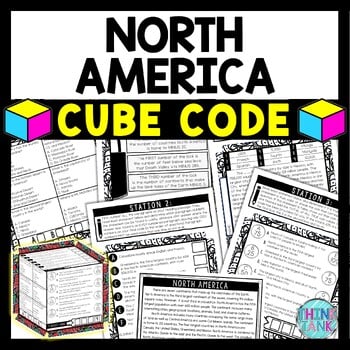 North America Cube Stations - Reading Comprehension Activity - World Geography