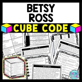 Betsy Ross and the American Flag Cube Stations - Reading Comprehension Activity