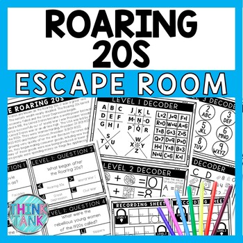 Roaring 20s Escape Room - Task Cards - Reading Comprehension