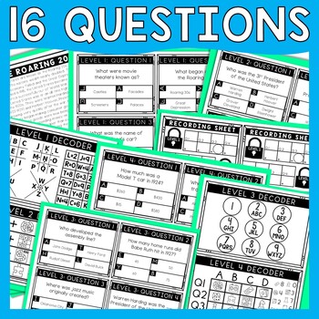 Roaring 20s Escape Room - Task Cards - Reading Comprehension - Image 3