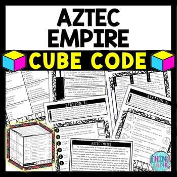 Aztec Empire Cube Stations - Reading Comprehension Activity - Mesoamerica