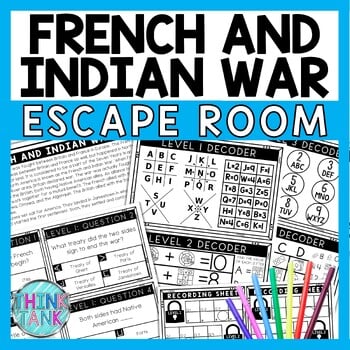 French and Indian War Escape Room - Task Cards - Reading Comprehension