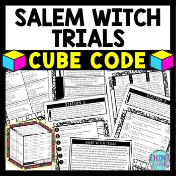 Salem Witch Trials Cube Stations - Reading Comprehension Activity