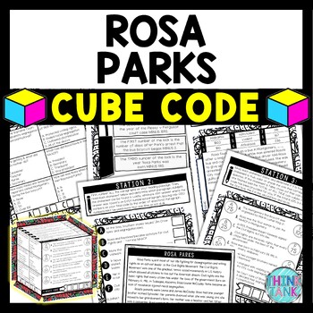 Rosa Parks Cube Stations - Reading Comprehension Activity - Black History Month