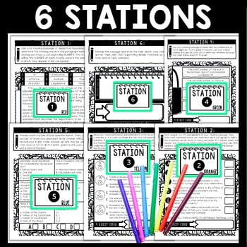 Presidents' Day Cube Stations - Reading Comprehension Activity - February - Image 3