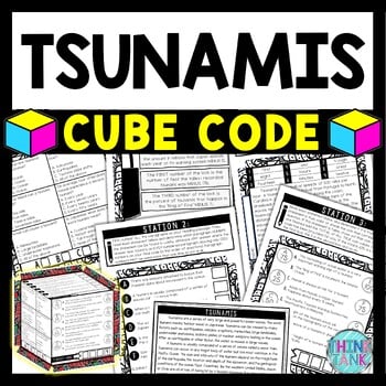 Tsunamis Cube Stations - Reading Comprehension Activity - Natural Disasters