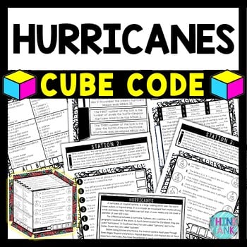 Hurricanes Cube Stations - Reading Comprehension Activity - Natural Disasters
