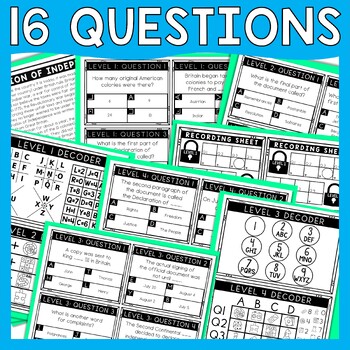 Declaration of Independence Escape Room - Task Cards - Reading Comprehension - Image 3