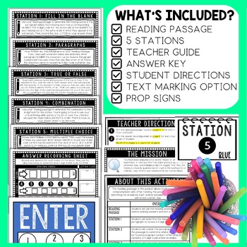 Valentine's Day Escape Room Stations - Reading Comprehension Activity - Image 2