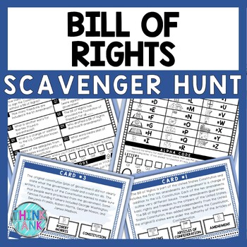 Bill of Rights Scavenger Hunt - Reading Comprehension Activity - Constitution
