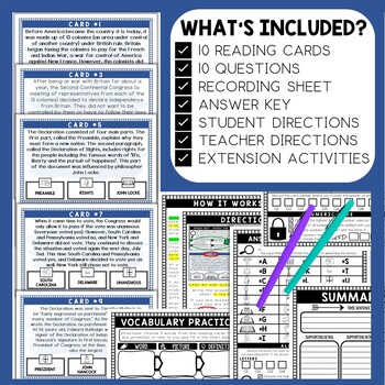 Declaration of Independence Scavenger Hunt - Reading Comprehension Activity - Image 2