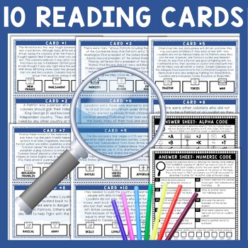 Patriots and Loyalists Scavenger Hunt - Reading Comprehension Activity ...