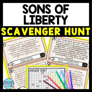 Sons of Liberty Scavenger Hunt Reading Comprehension Activity