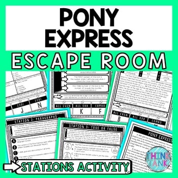 Pony Express Escape Room Stations - Reading Comprehension Activity