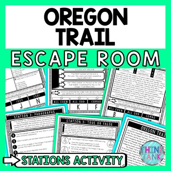 Oregon Trail Escape Room Stations - Reading Comprehension Activity