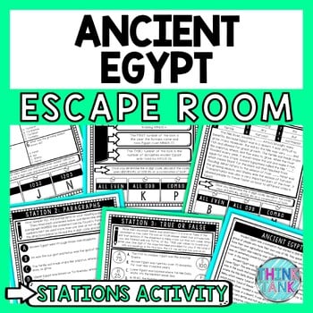 Ancient Egypt Escape Room Stations - Reading Comprehension Activity