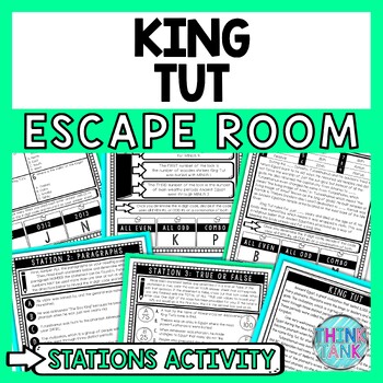 King Tut Ancient Egypt Escape Room Stations - Reading Comprehension Activity