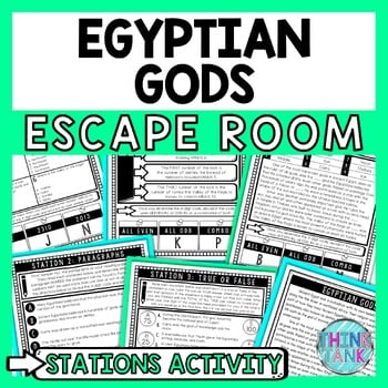 Egyptian Gods Escape Room Stations - Reading Comprehension Activity