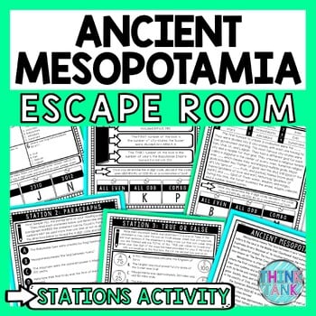 Ancient Mesopotamia Escape Room Stations - Reading Comprehension Activity