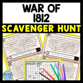 War of 1812 Scavenger Hunt Reading Comprehension Activity