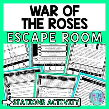 War of the Roses Escape Room Stations - Reading Comprehension Activity