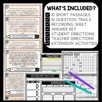 Mexican American War Scavenger Hunt Reading Comprehension Activity - Image 2