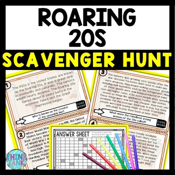 Roaring 20s Scavenger Hunt Reading Comprehension Activity