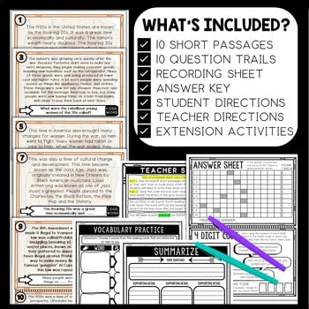 Roaring 20s Scavenger Hunt Reading Comprehension Activity - Image 2
