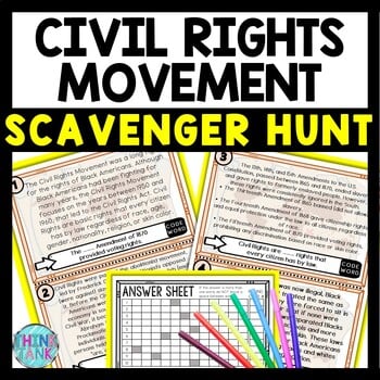 Civil Rights Movement Scavenger Hunt Reading Comprehension Activity