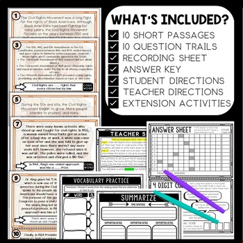 Civil Rights Movement Scavenger Hunt Reading Comprehension Activity - Image 2