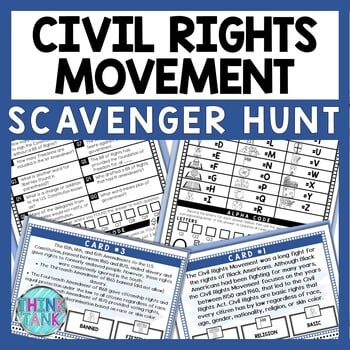 Civil Rights Movement Scavenger Hunt - Reading Comprehension Activity