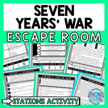 Seven Years' War Escape Room Stations - Reading Comprehension Activity