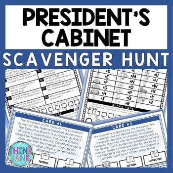 President's Cabinet Scavenger Hunt - Reading Comprehension Activity