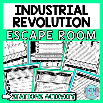 Industrial Revolution Escape Room Stations - Reading Comprehension Activity