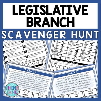 Legislative Branch Scavenger Hunt - Reading Comprehension Activity