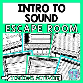 Intro to Sound Escape Room Stations - Reading Comprehension Activity - Physics