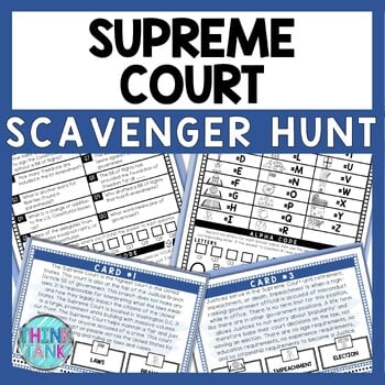 Supreme Court Scavenger Hunt - Reading Comprehension Activity