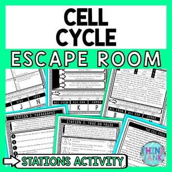 Cell Cycle Escape Room Stations - Reading Comprehension Activity - Biology