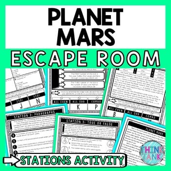 Mars Escape Room Stations - Reading Comprehension Activity - Solar System