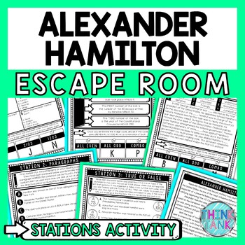 Alexander Hamilton Escape Room Stations - Reading Comprehension Activity