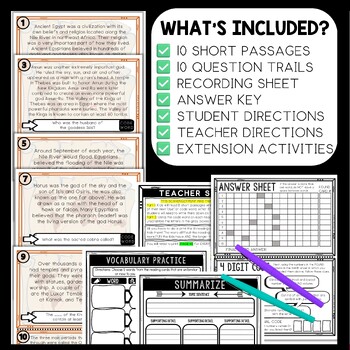 Egyptian Gods Scavenger Hunt Reading Comprehension Activity  - Ancient Egypt - Image 2