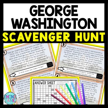 George Washington Scavenger Hunt Reading Comprehension Activity