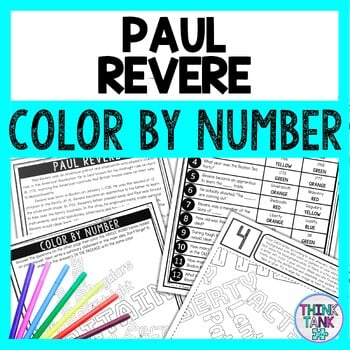 Paul Revere Color by Number - Close Reading & Text Marking