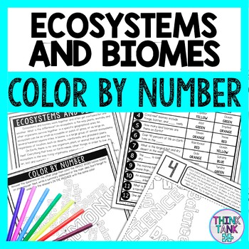 Ecosystems and Biomes Color by Number - Close Reading & Text Marking